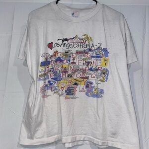 Big Bear Los Angeles Hollywood A-Z Single Stitch Short Sleeve Top Vintage Touris